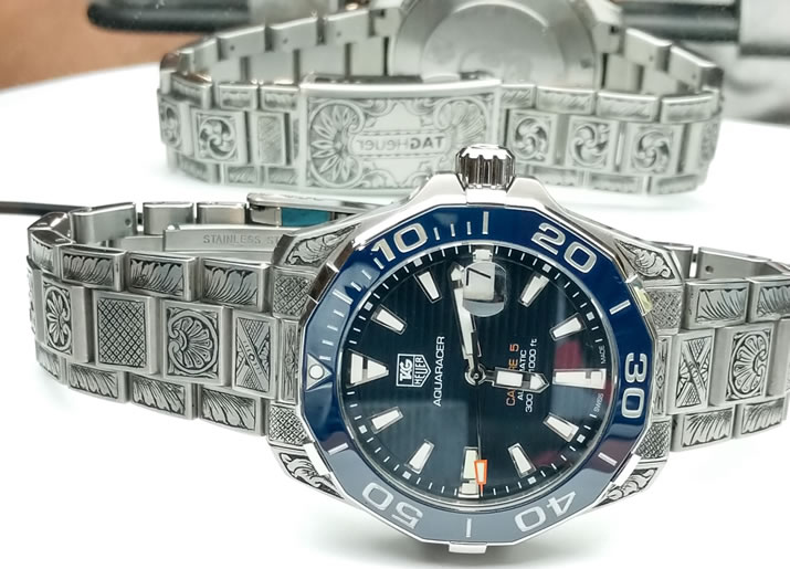 the watch engraver, tag heuer aquaracer engraving