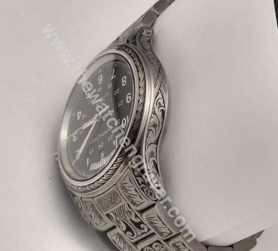 hand engraved hamilton watch